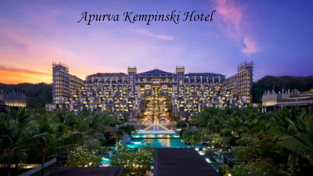 Apurva Kempinski Hotel Bali luxury resort at sunset, one of the top Places to visit in Bali for destination weddings and luxury stays