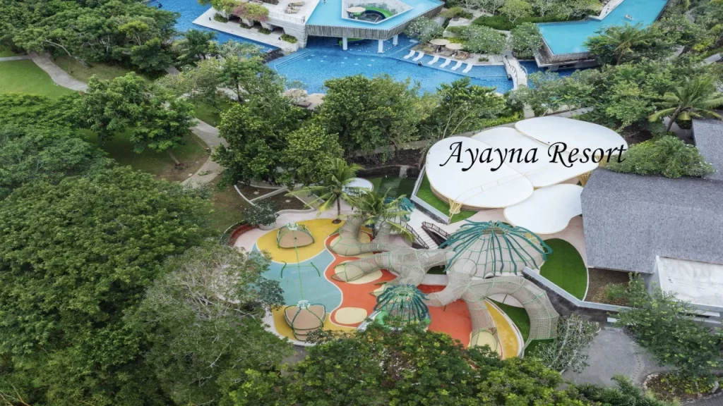 Aerial view of Ayana Resort Bali with luxury pools and tropical gardens, one of the best Places to visit in Bali