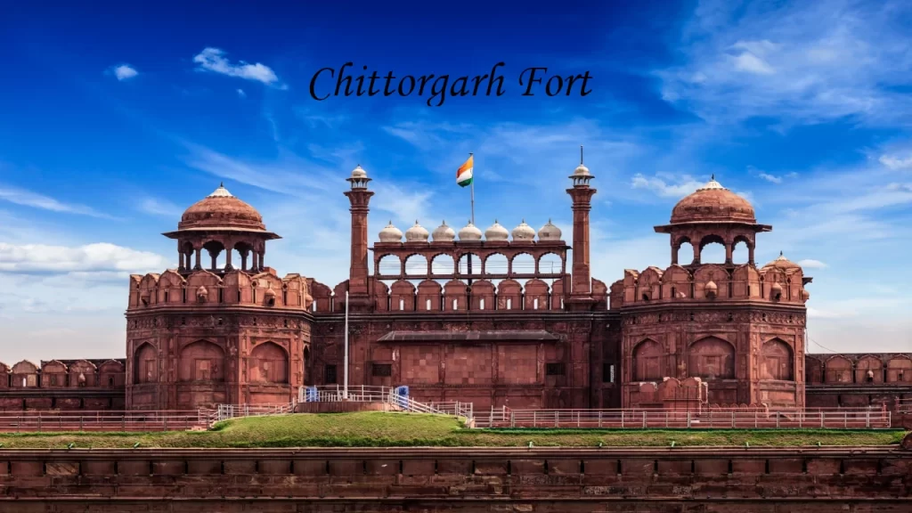 The massive fortifications and historic structures of Chittorgarh Fort, a UNESCO World Heritage site in Rajasthan