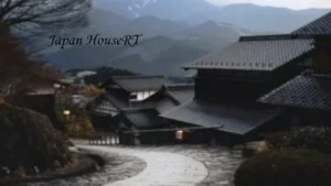 Traditional Japanese houses with tiled roofs nestled in a mountain village along a winding stone path during a 7 days tour in Japan.