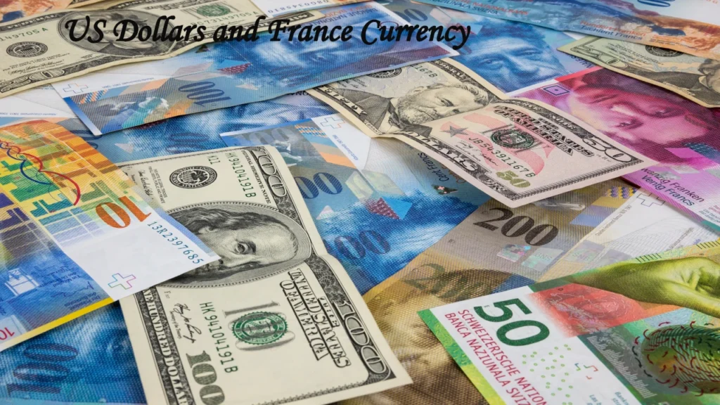 US Dollar banknotes, Swiss Francs, and coins displayed together, representing multiple currencies supported by Forex cards.