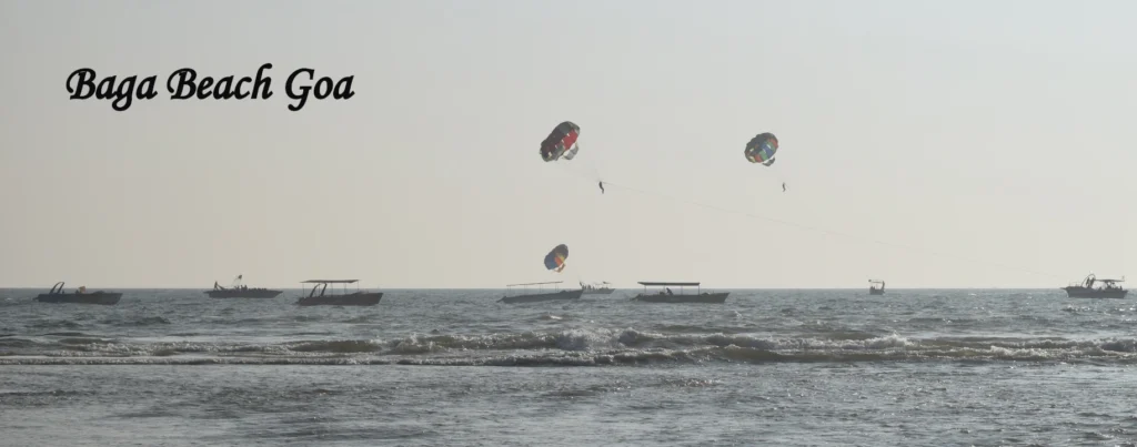 Baga Beach, Goa with golden sand and Arabian Sea views