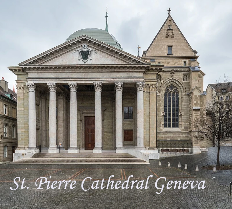 St. Pierre Cathedral (Cathédrale de St-Pierre) exterior in Geneva, Switzerland