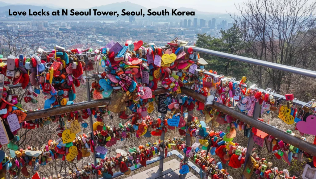 South Korea Tourist Places – love locks at N Seoul Tower