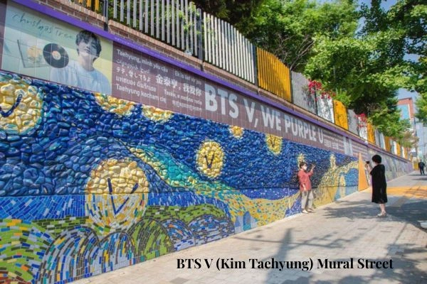 BTS V Kim Taehyung mural street outside Daesung Elementary School — a top 10 place you must visit in Daegu