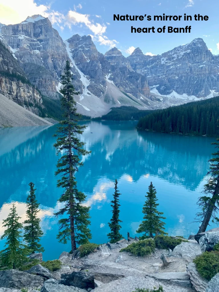 Banff National Park travel guide mountain reflections at Moraine Lake