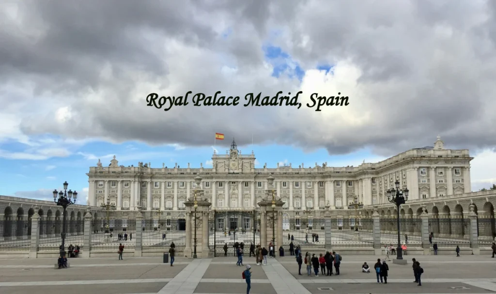 Royal Palace of Madrid in Spain with grand historic architecture